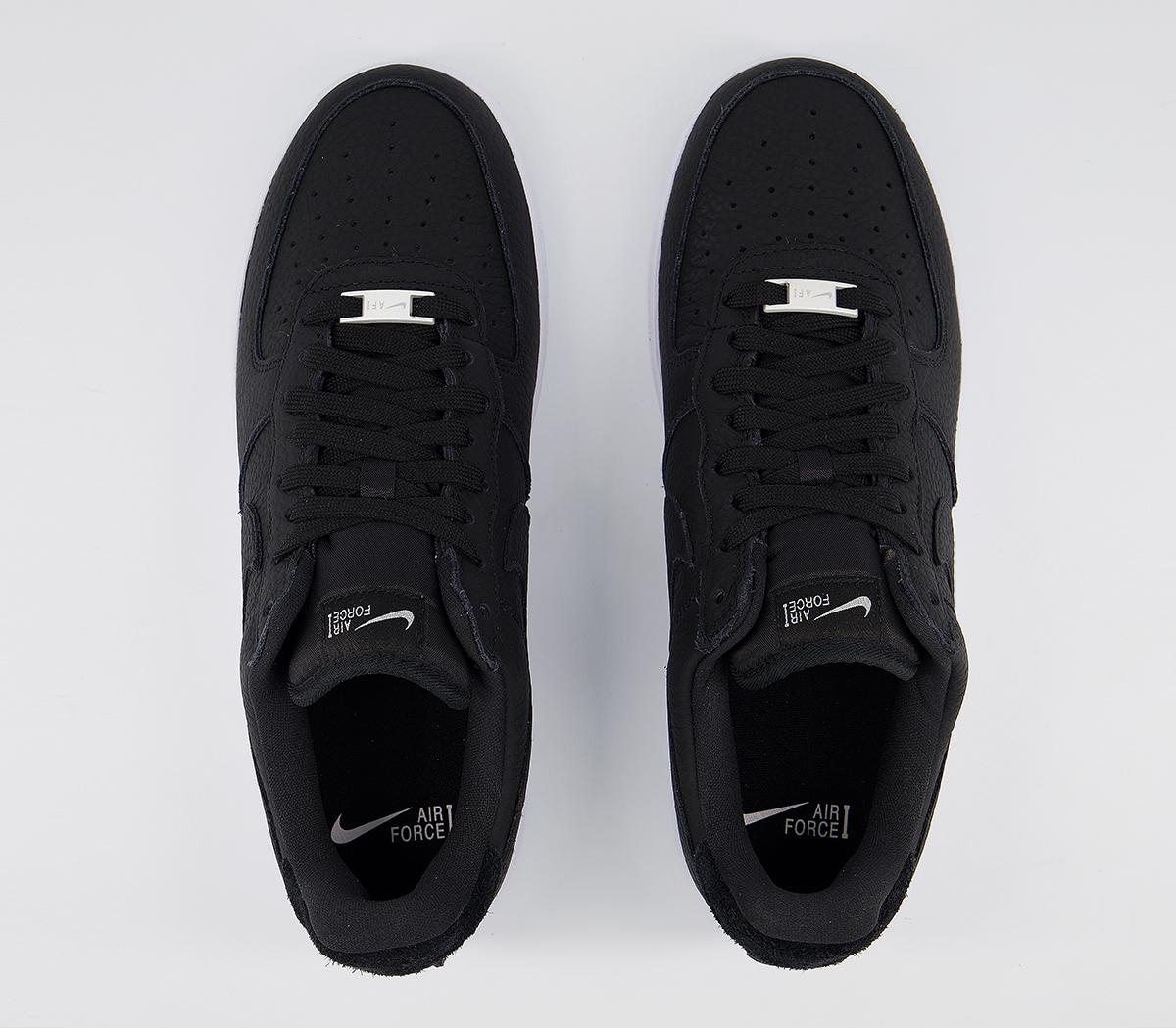 Nike Air Force 1 07 Trainers Craft Black Black White Vast Grey - His ...