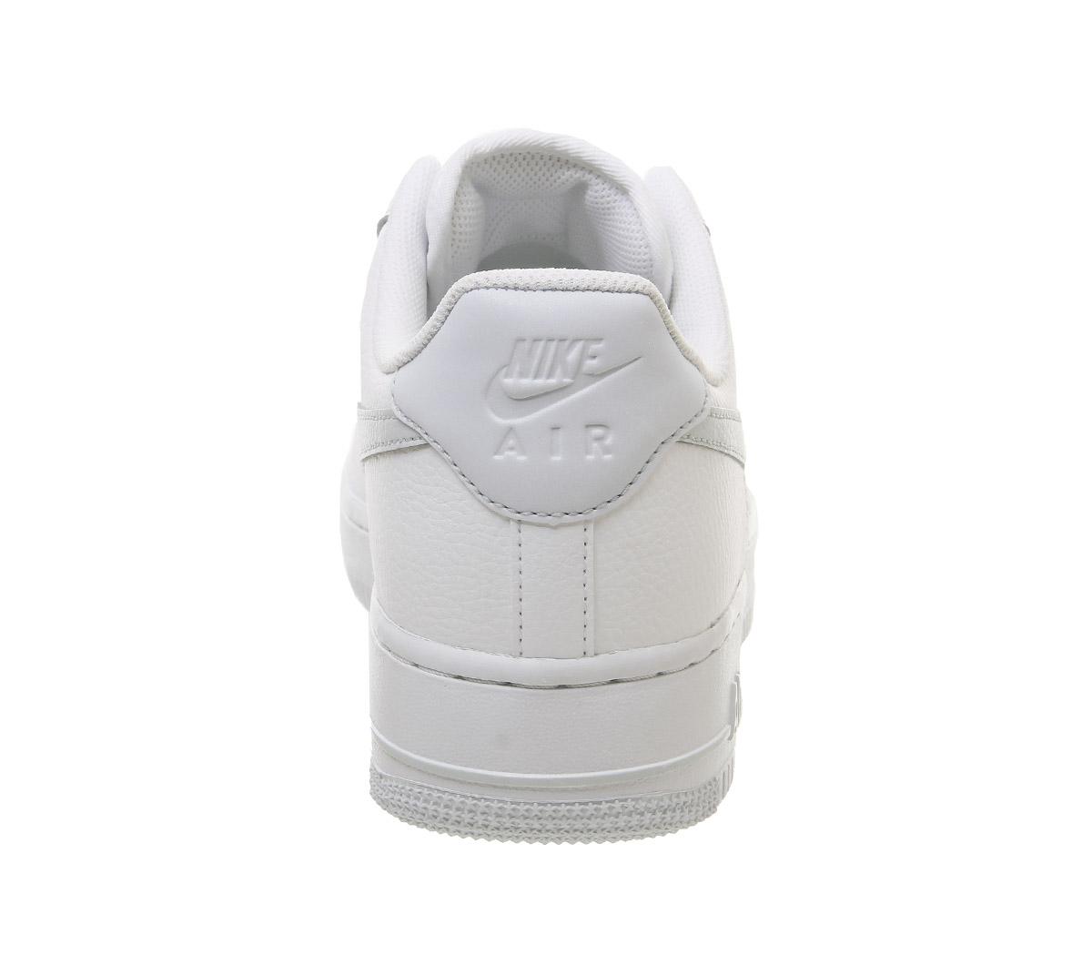 Nike Air Force 1 '07 Trainers White Pure Platinum Metallic Silver - His ...