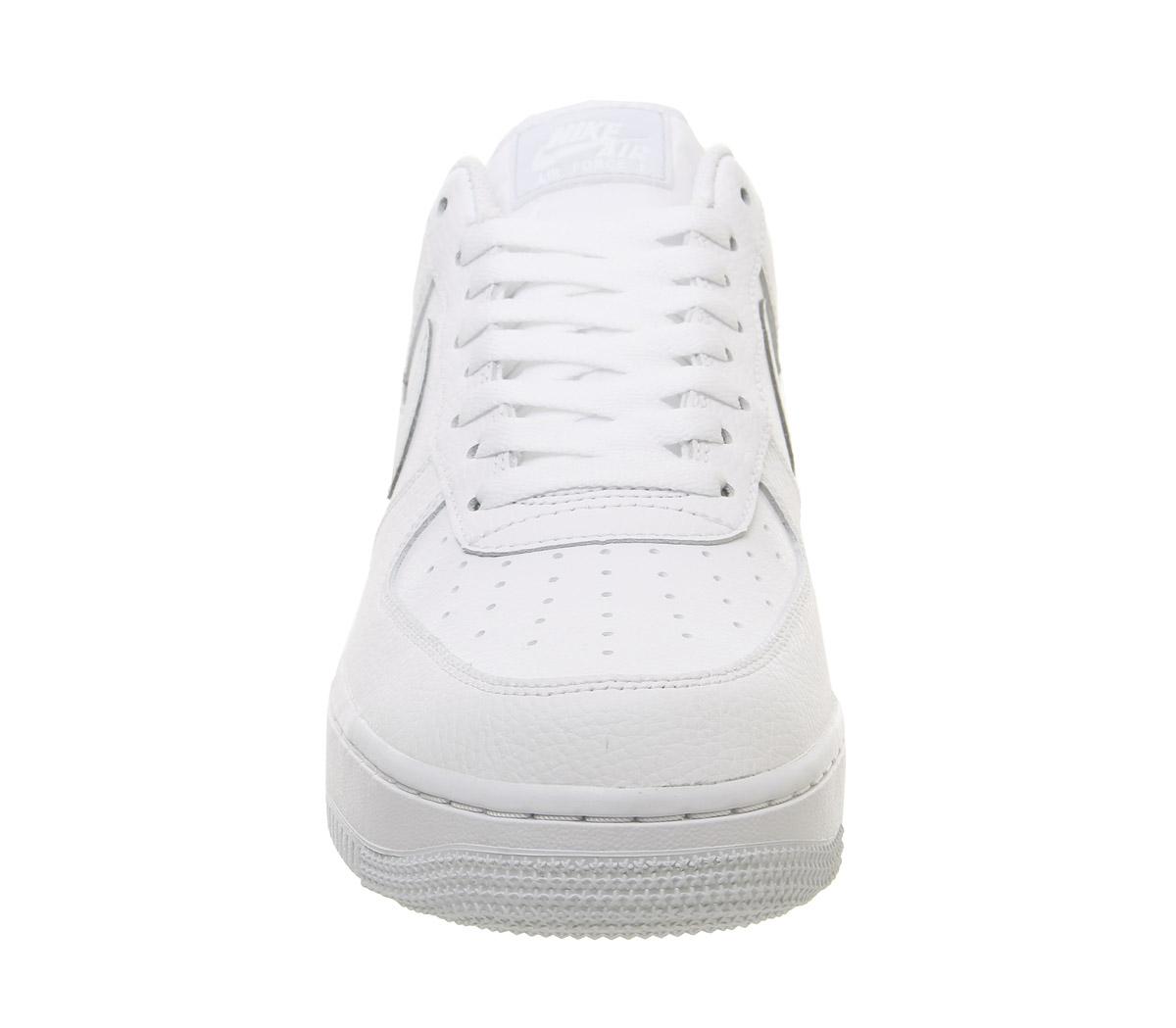 Nike Air Force 1 '07 Trainers White Pure Platinum Metallic Silver - His ...