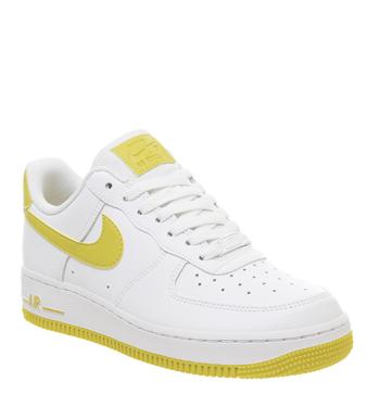 white air force 1 with yellow tick