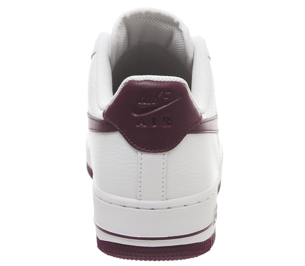 air force 1 07 trainers white bordeaux