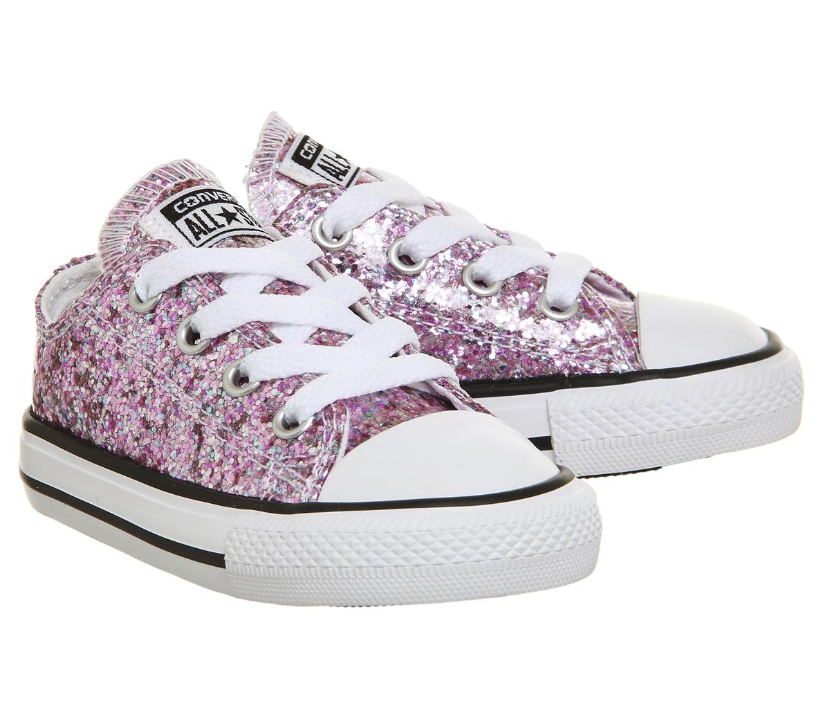 converse all star low infant frozen lilac glitter