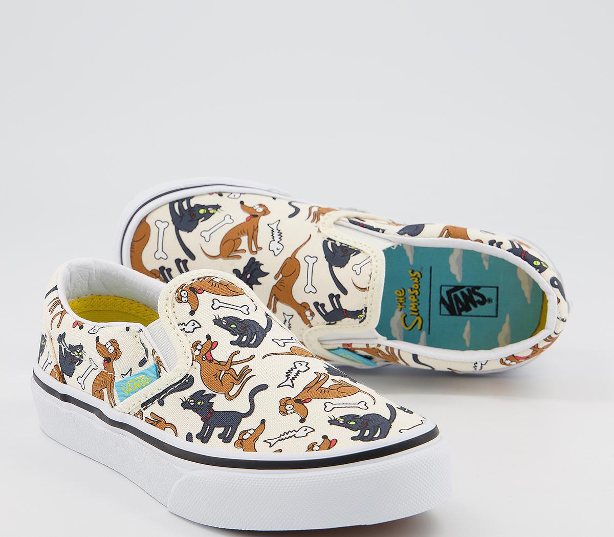 Vans Classic Slip On Kids Trainers The Simpsons Family Pets Unisex