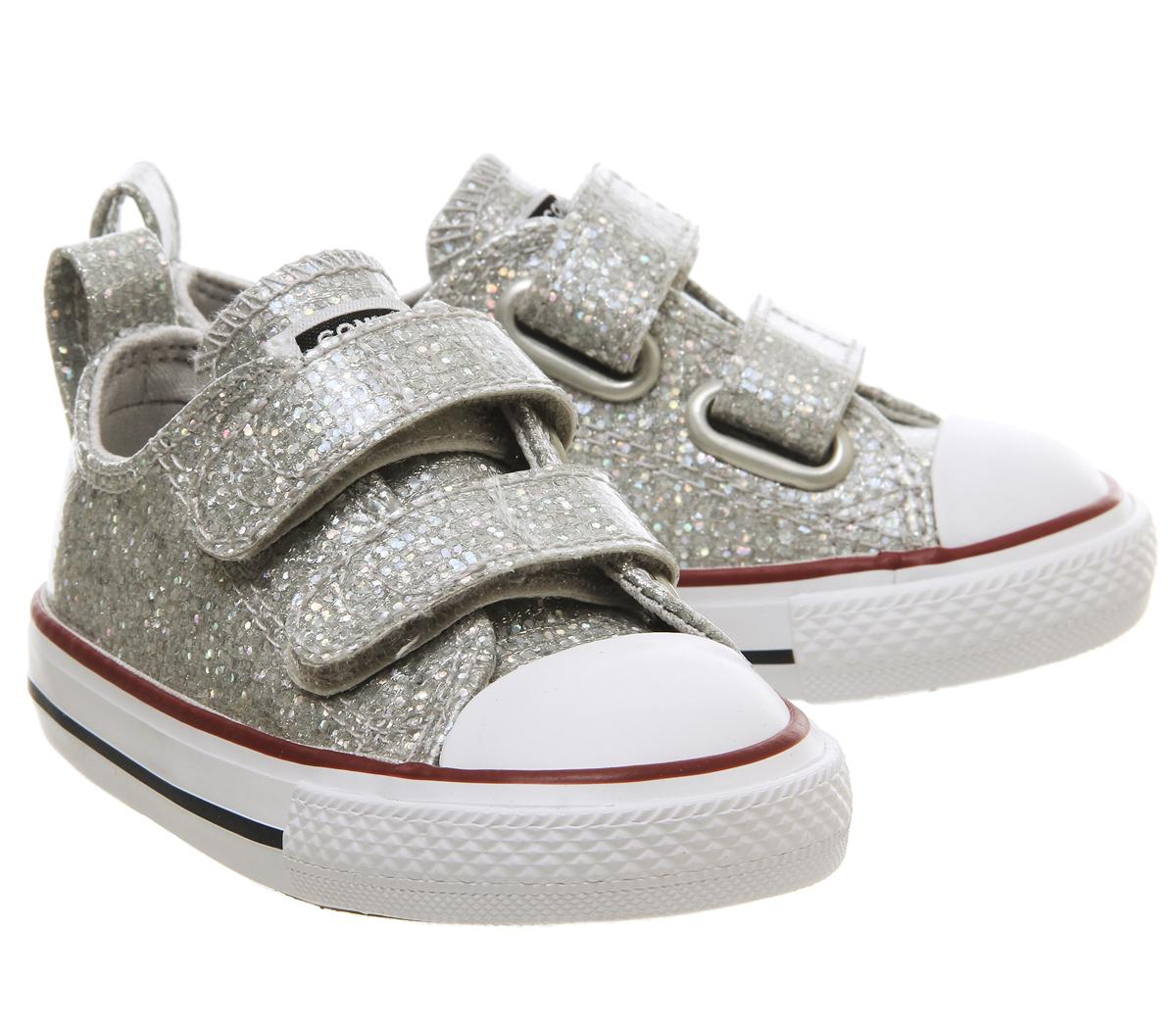 Converse All Star 2vlace Trainers Mouse Glitter White - Unisex