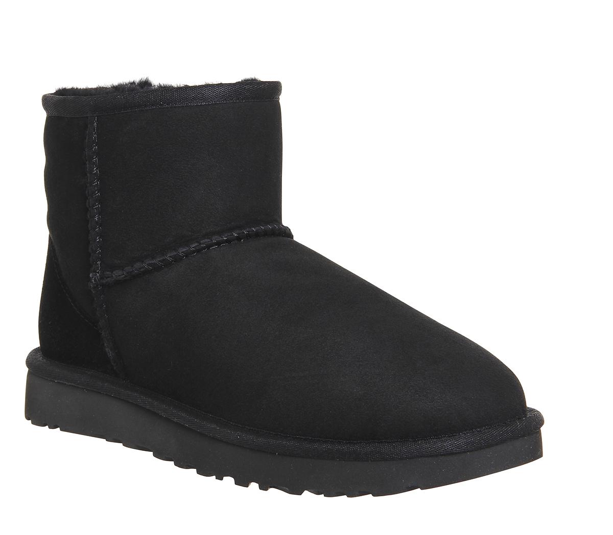 UGG Classic Mini II Boots Black Suede - Ankle Boots