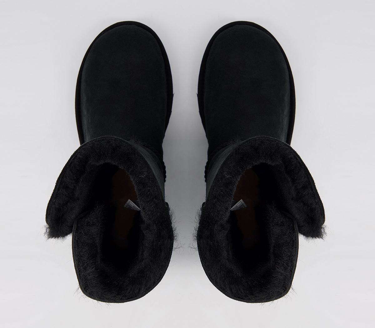 UGG Bailey Button II Boots Black Suede - Ankle Boots