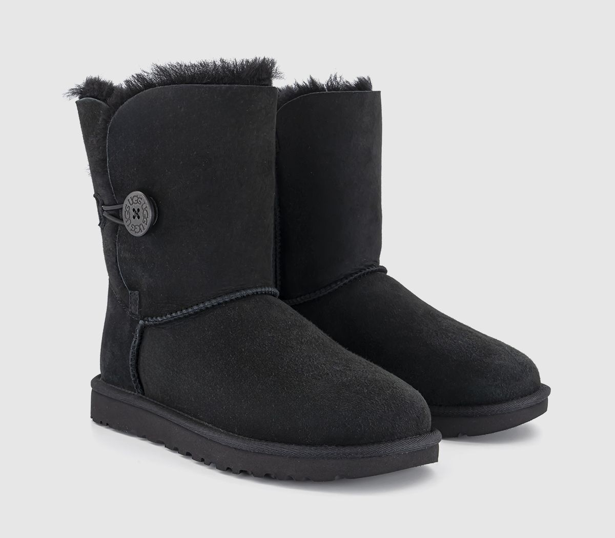 UGG Bailey Button II Boots Black Suede - Ankle Boots