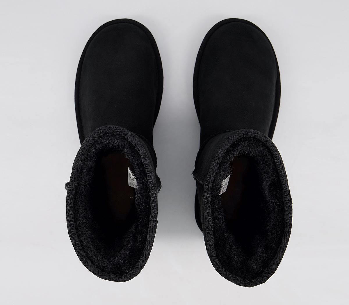 UGG Classic Short II Boots Black Suede - Ankle Boots