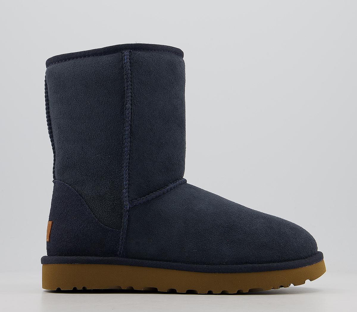 UGG Classic Short II Boots Navy Suede - Ankle Boots