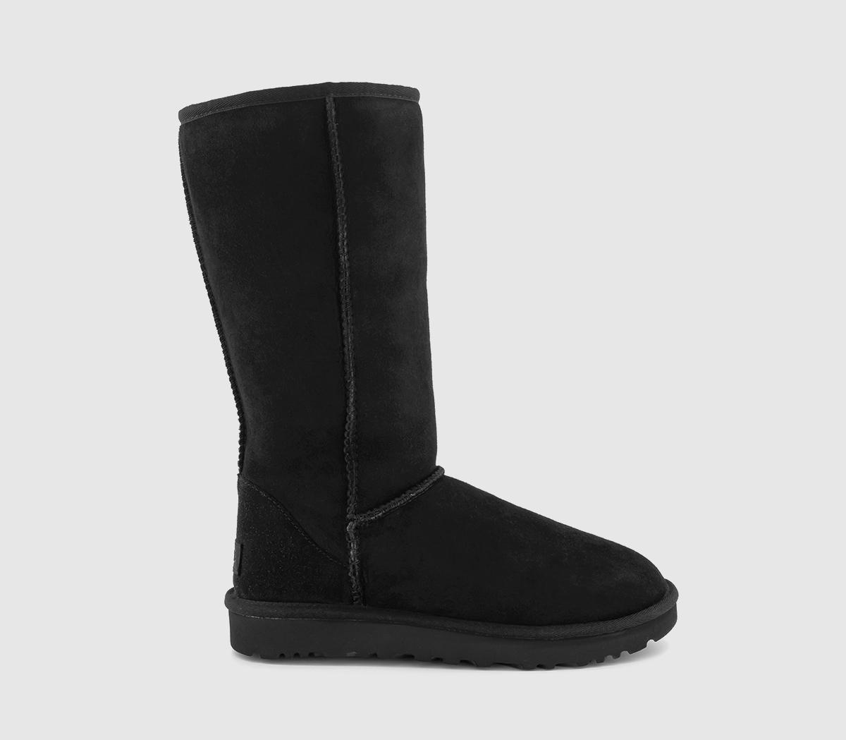 UGG Classic Tall II Boots Black Suede - Knee Boots