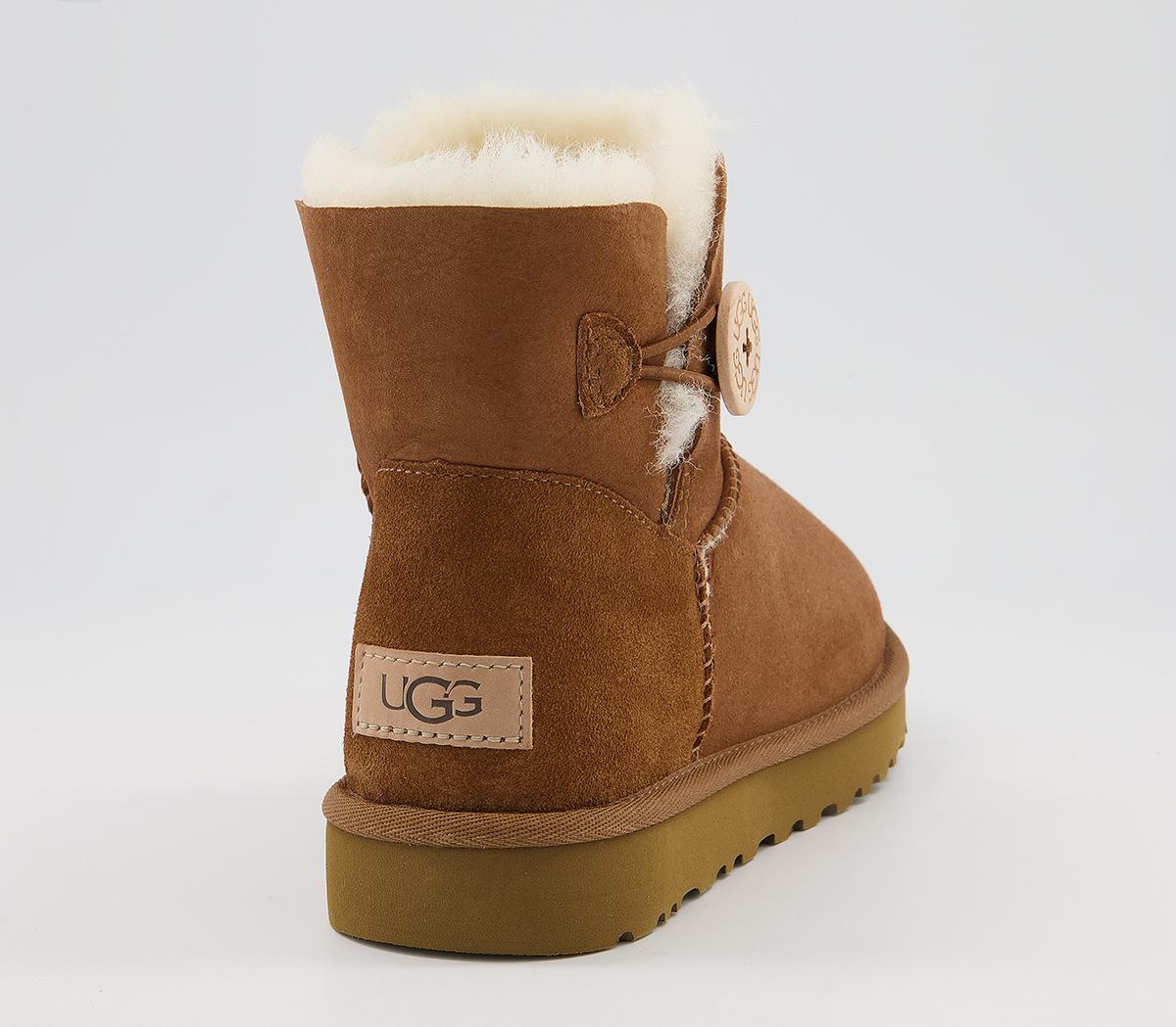 ugg mini bailey button ii water repellent suede booties