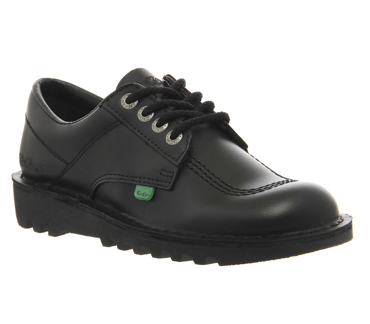 kickers black kick lo aztec mono flat shoes