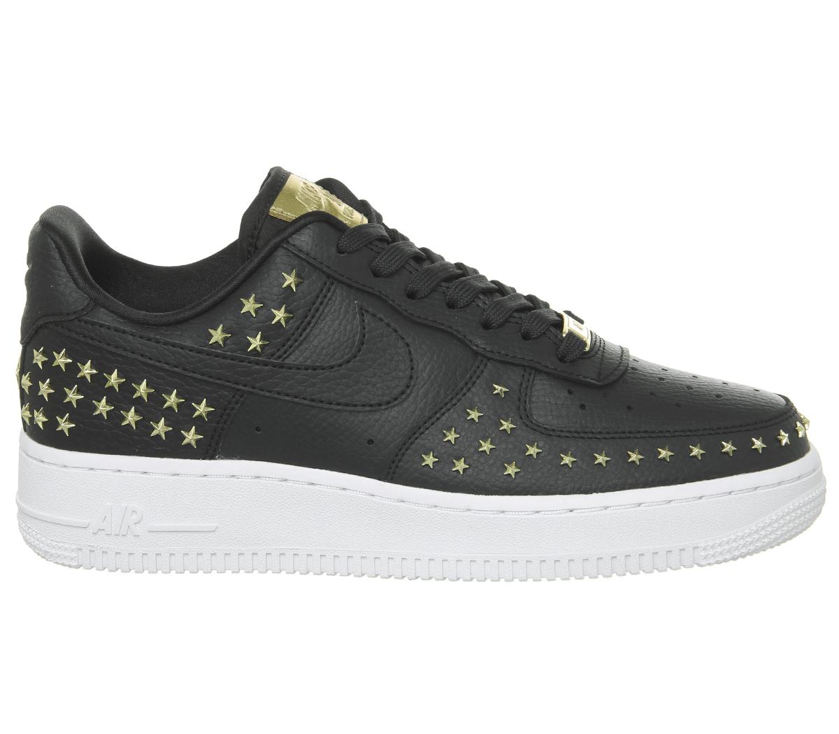 nike air force 1 07 trainers oil grey white star stud