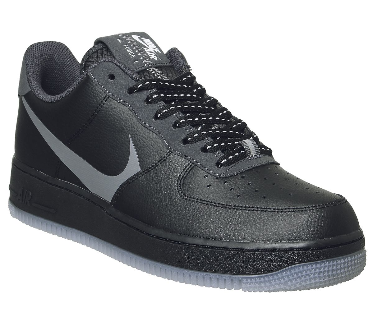 Nike Air Force 1 07 Trainers Black Silver Lilac Anthracite - His trainers