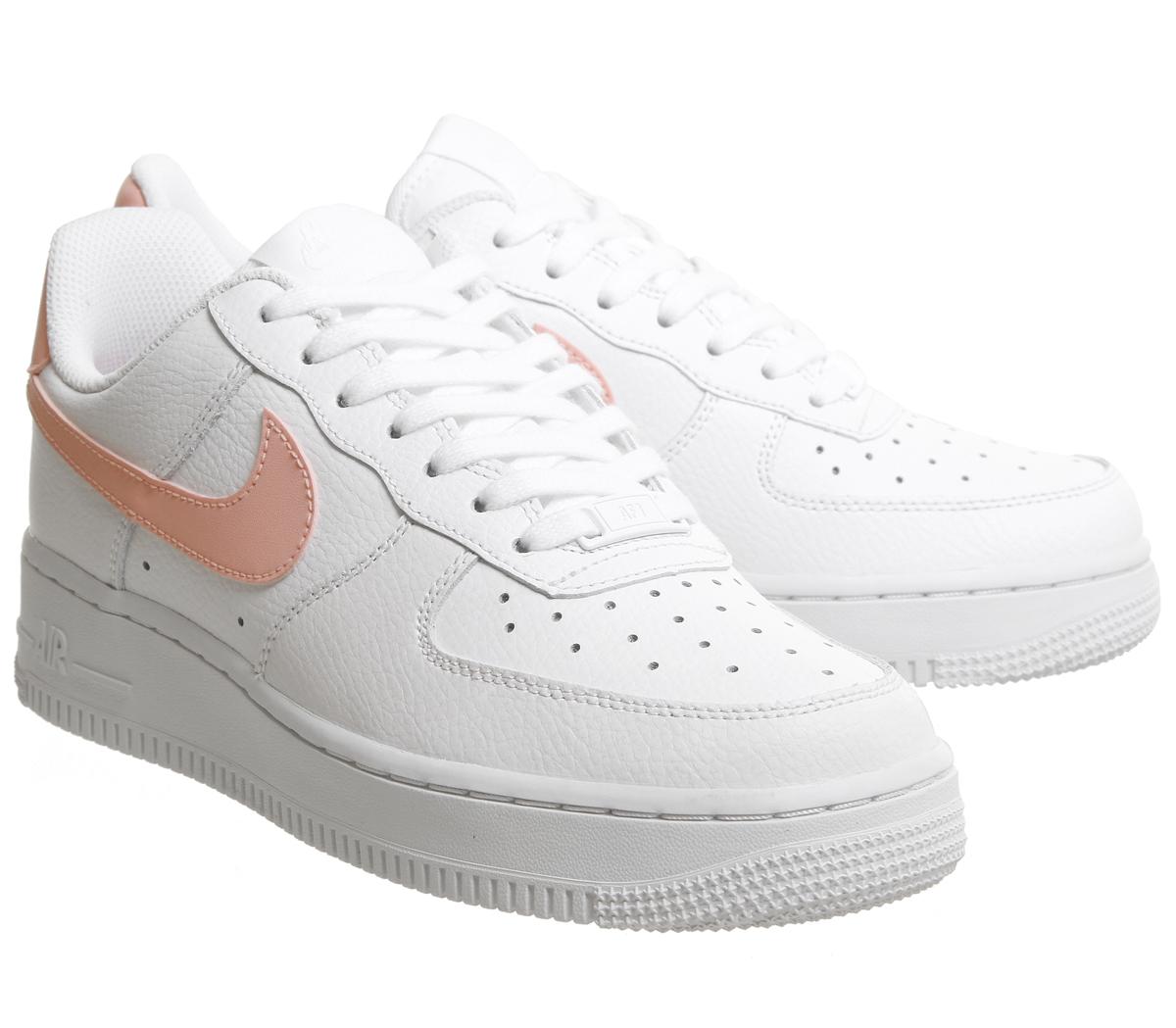 Nike Air Force 1 07 Trainers White Oracle Pink White - Hers trainers