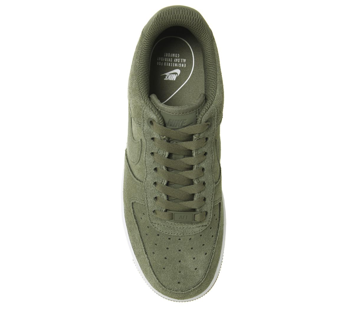 nike air force 1 07 trainers medium olive white gum