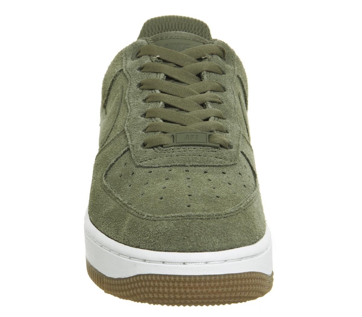 nike air force 1 07 trainers medium olive white gum