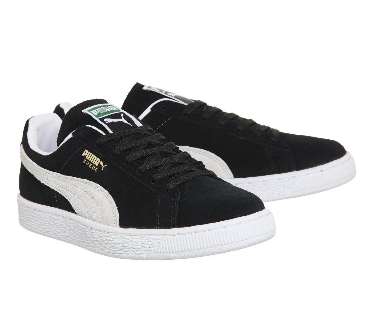 puma suede classic black and white