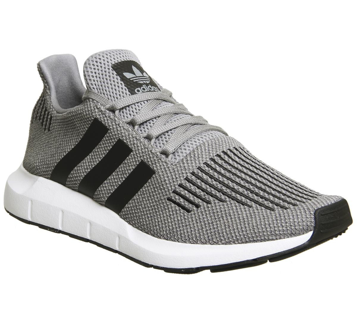 adidas Swift Run Trainers Grey Core Black Unisex Sports