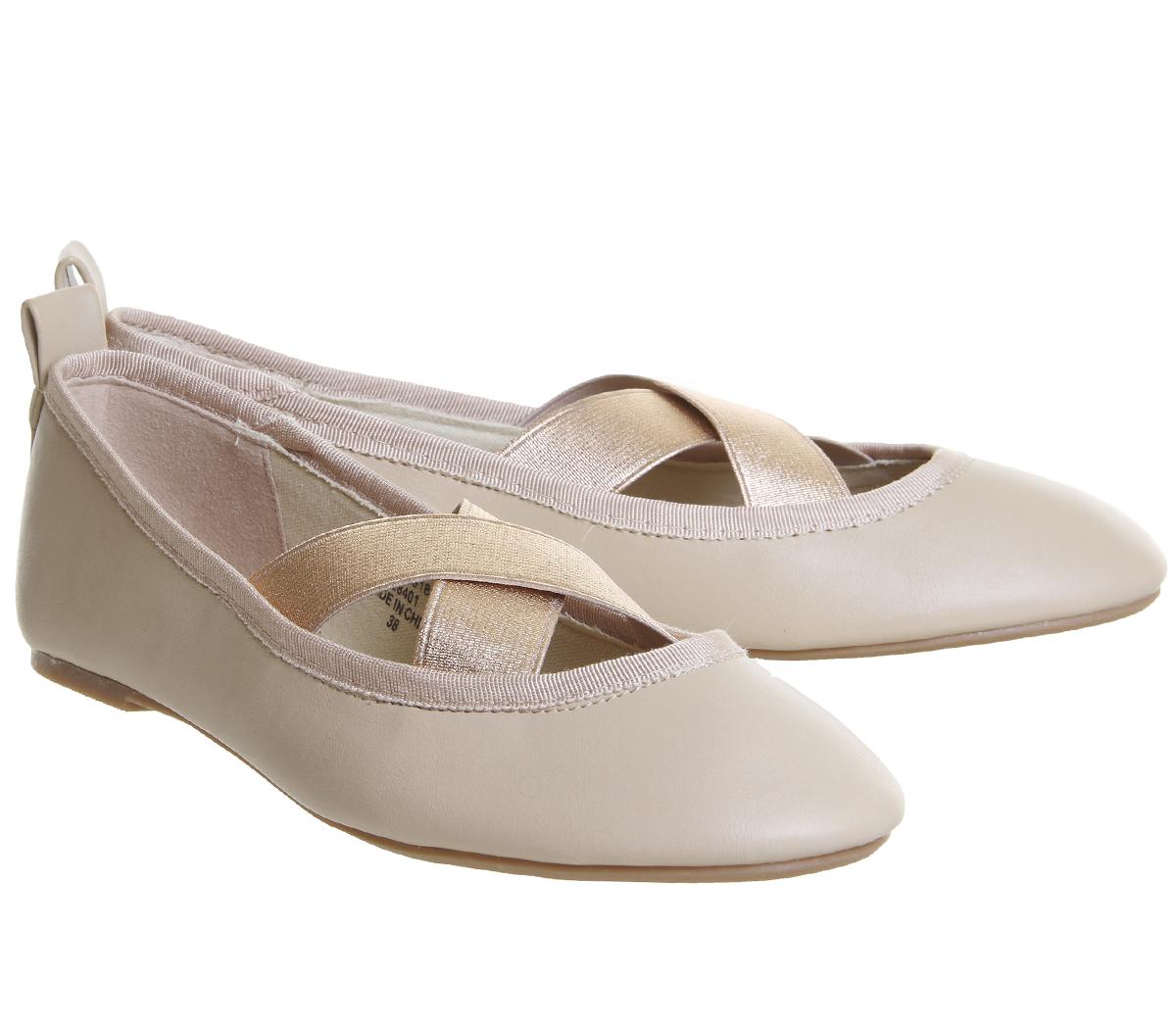 Office Fairness Elasticated Ballet Flats Nude Flat Shoes For Women
