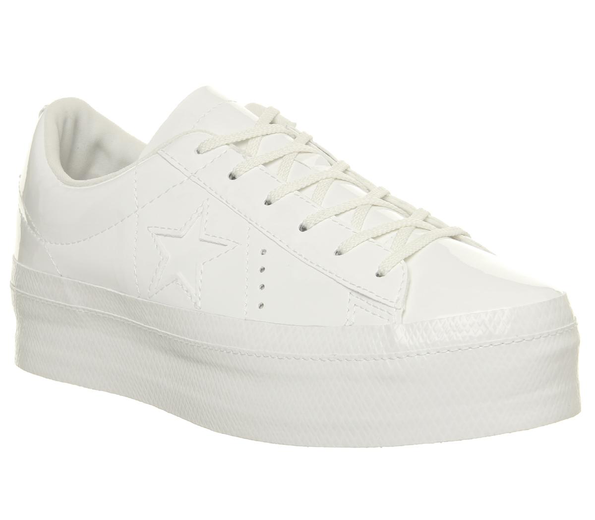 converse one star platform ox vintage white trainers