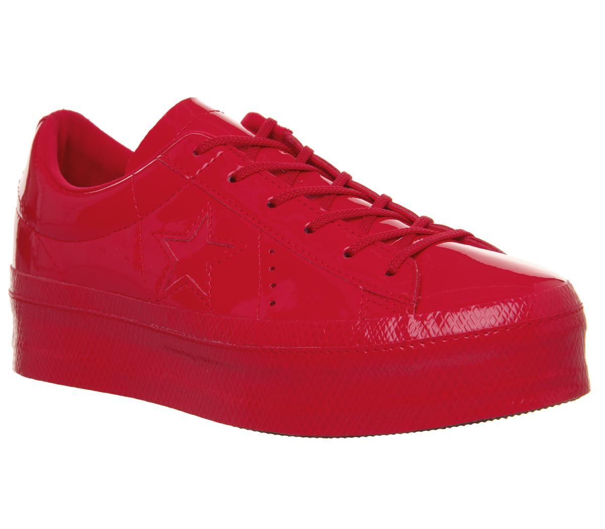 red platform trainers