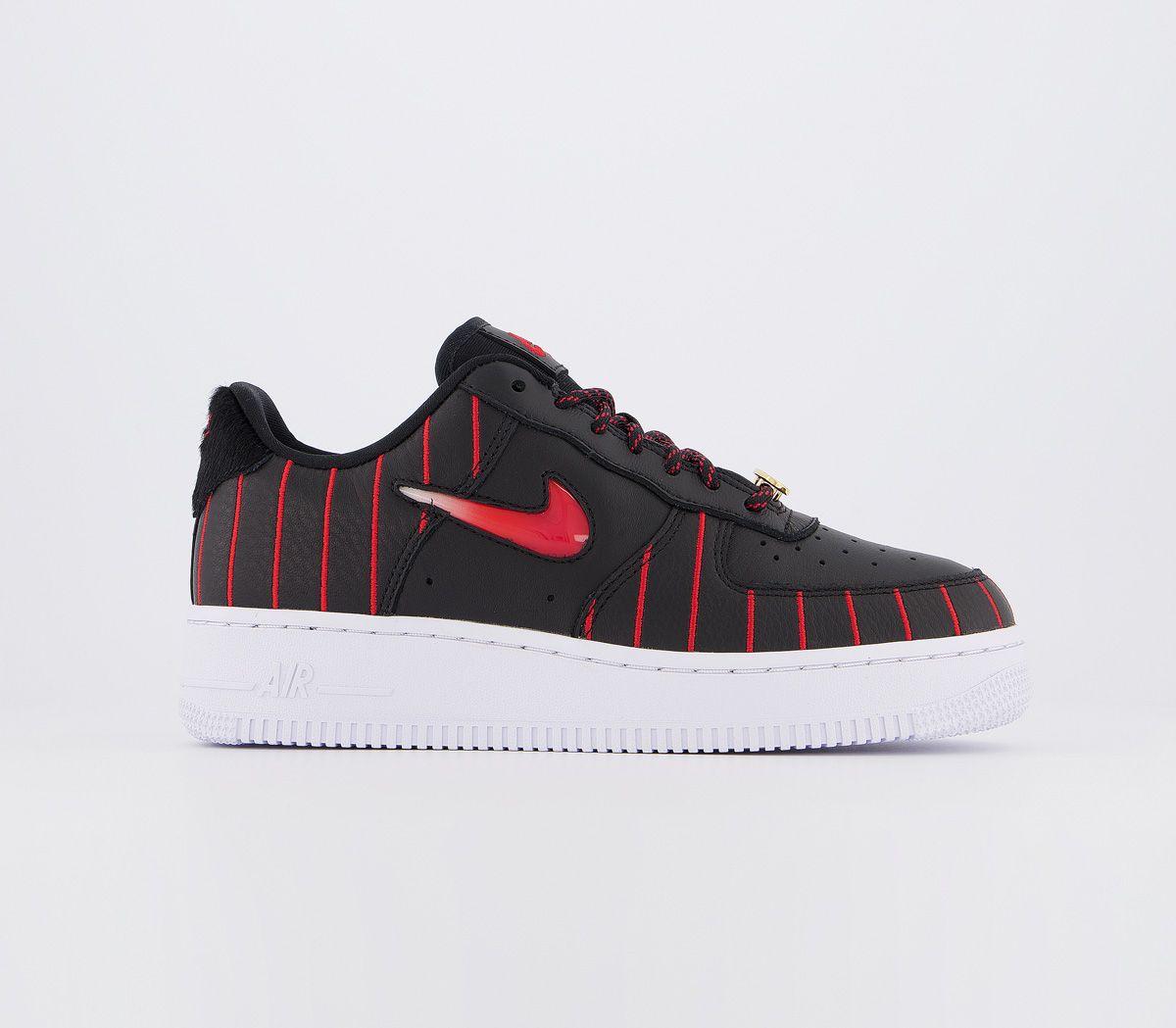 Nike Air Force 1 Jewel Trainers Black University Red - Hers trainers