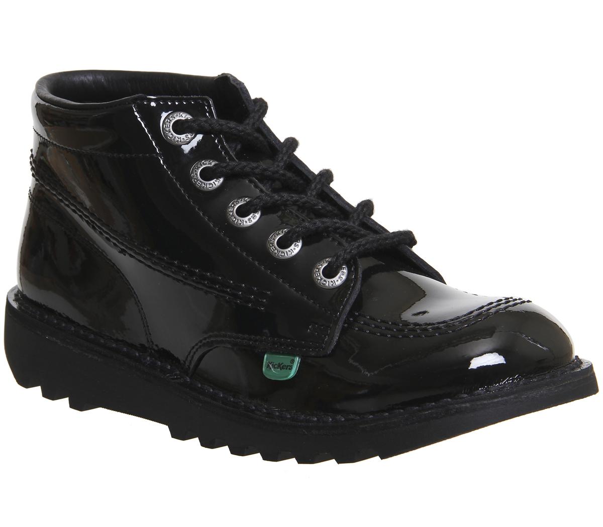 Kickers Kick Hi Junior Black Patent - Unisex