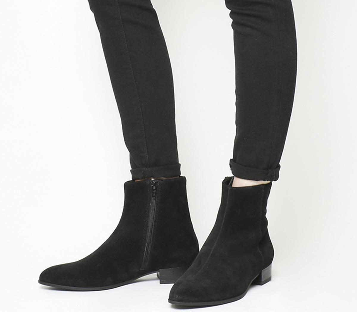 Vagabond Shoemakers Gigi Inside Zip Boots Black Suede Ankle Boots