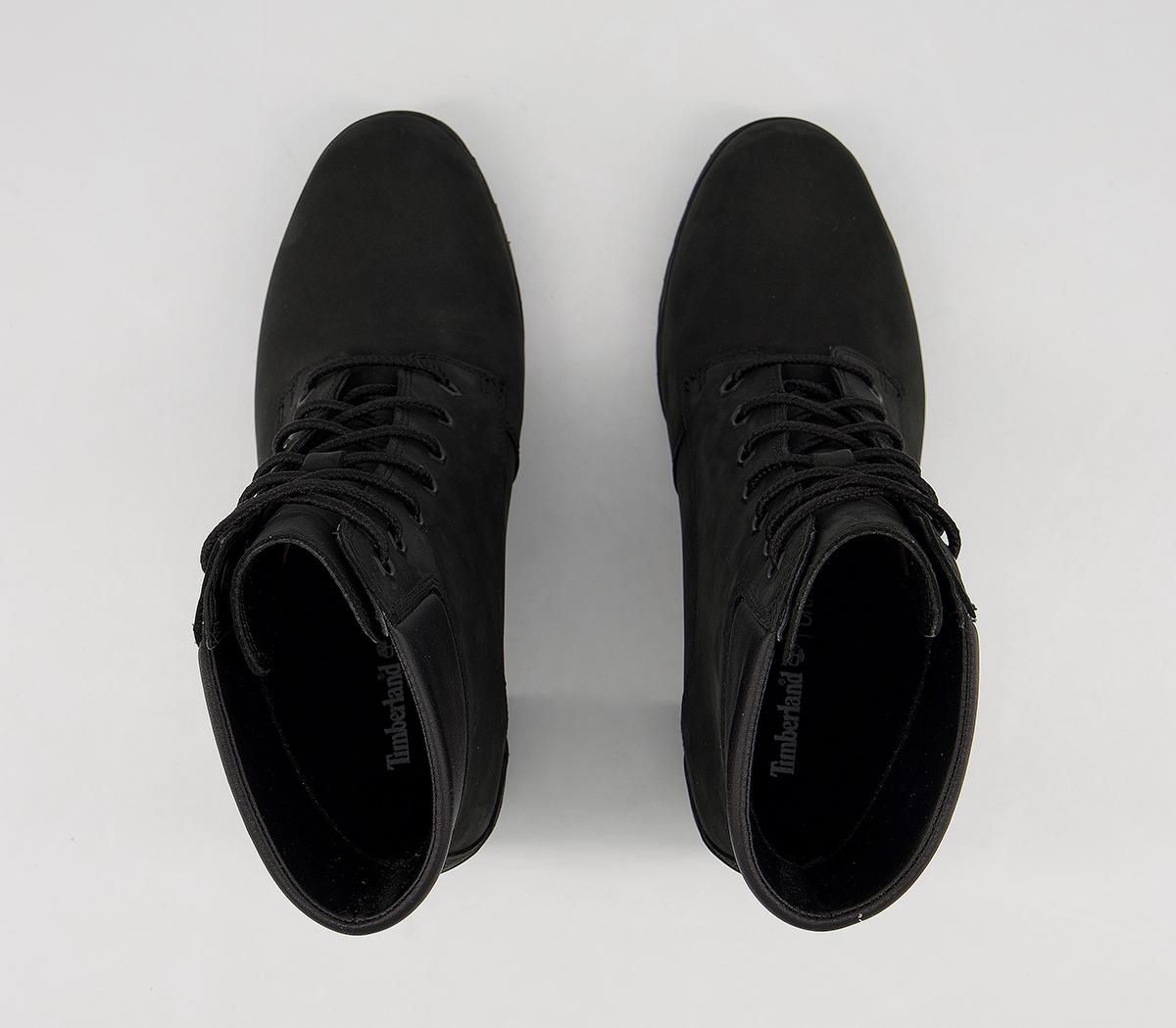 timberland allington black nubuck heeled ankle boots