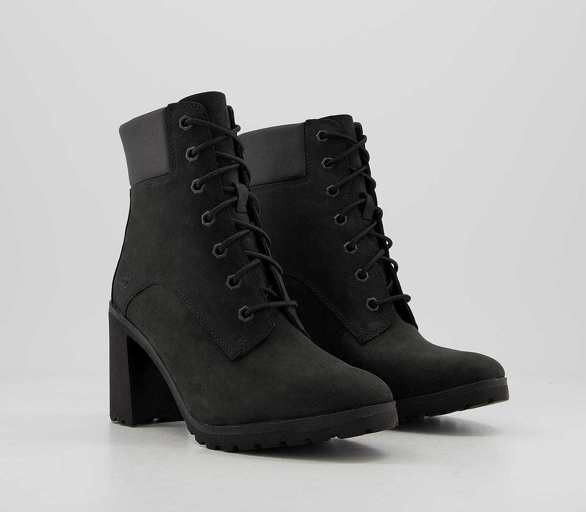 timberland allington black nubuck heeled ankle boots