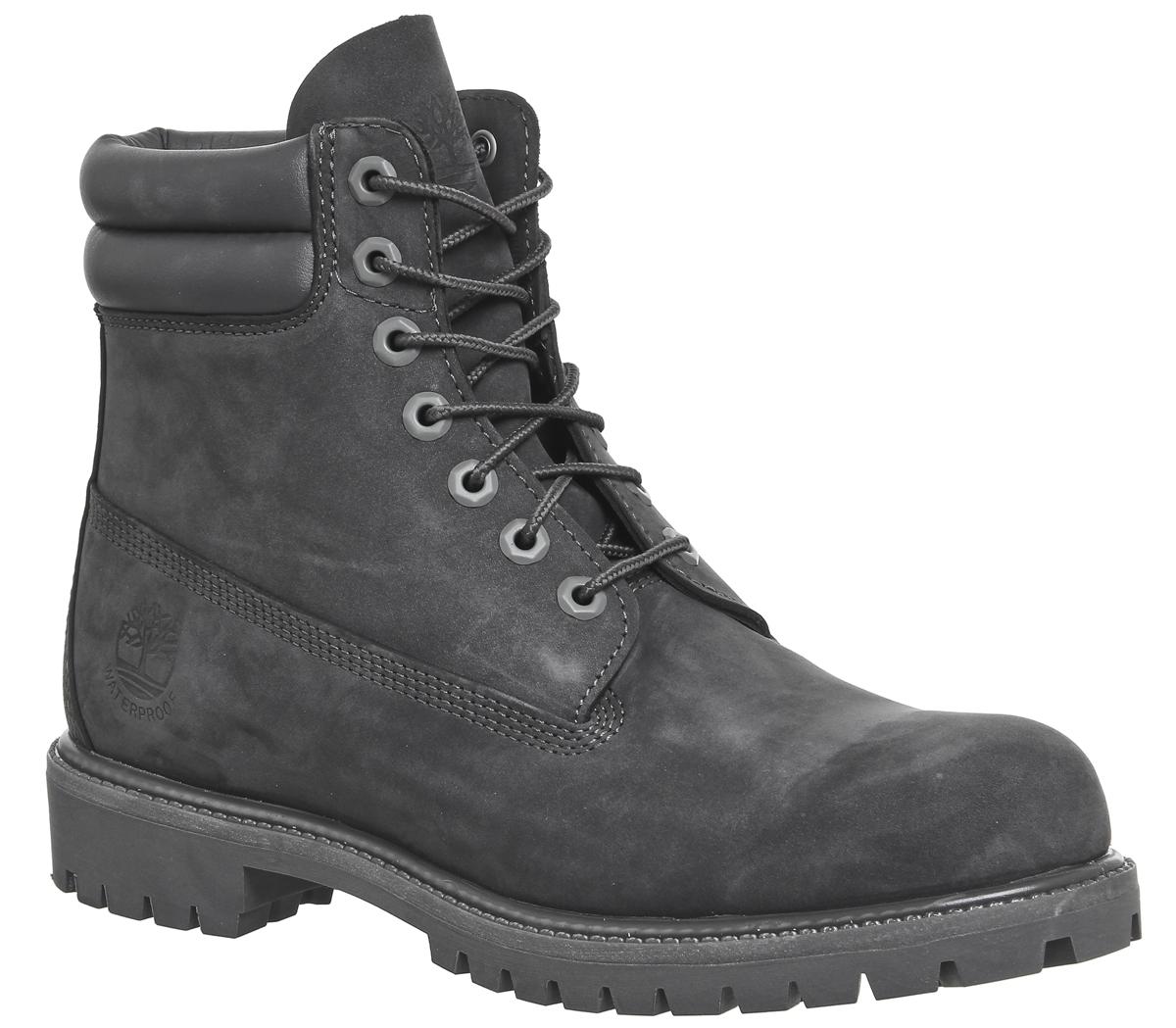 Timberland 6 Inch Double Collar Boots Dark Grey - Men’s Boots