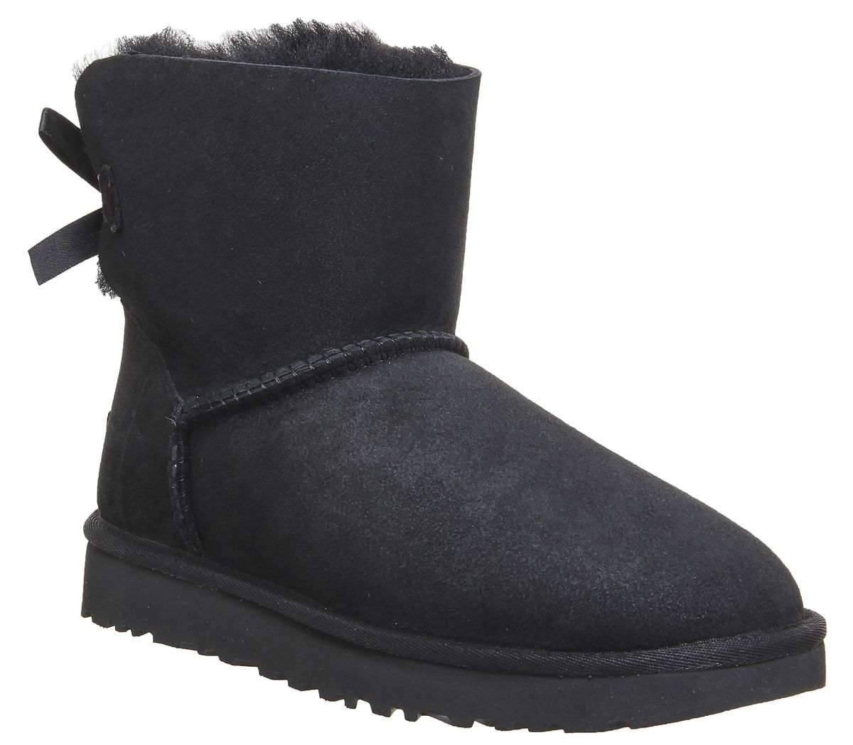 UGG Mini Bailey Bow Boots Black Suede - Ankle Boots