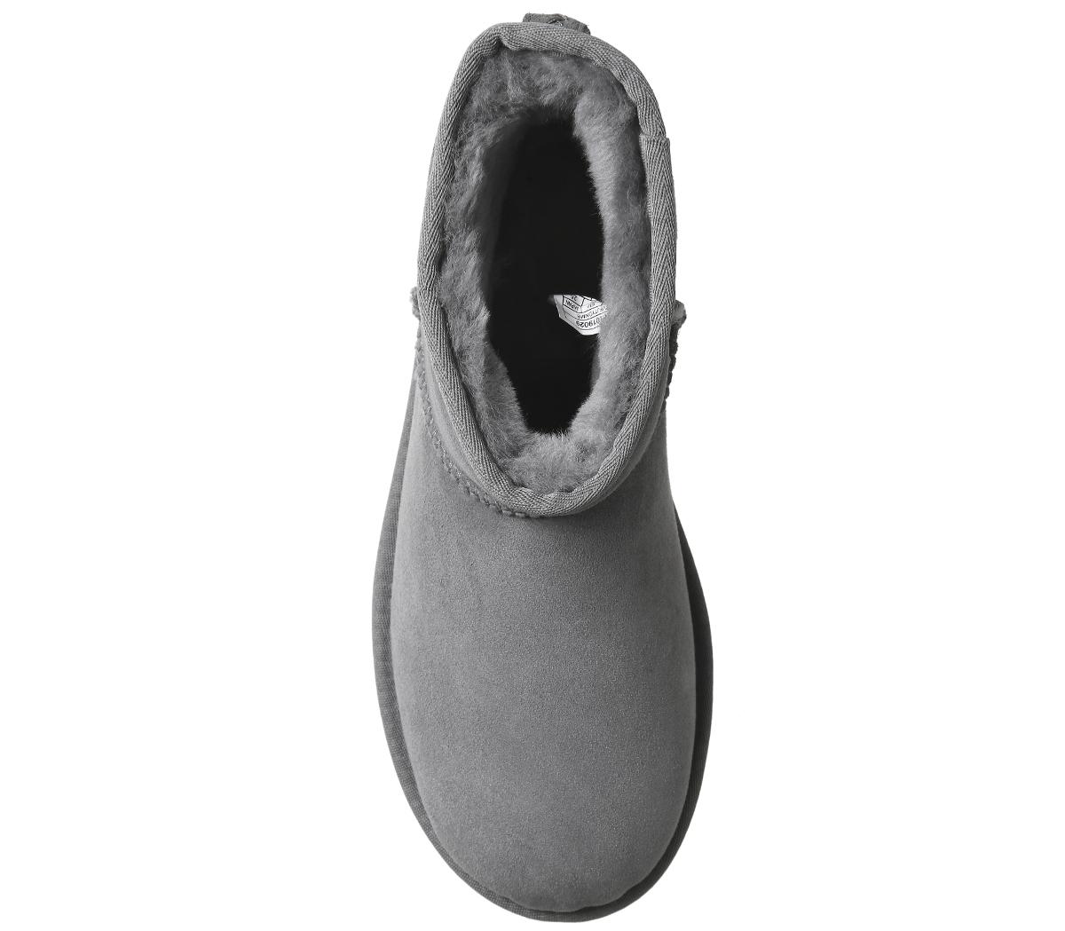 UGG Classic Mini Metallic II Exclusive Grey Suede Smu - Ankle Boots