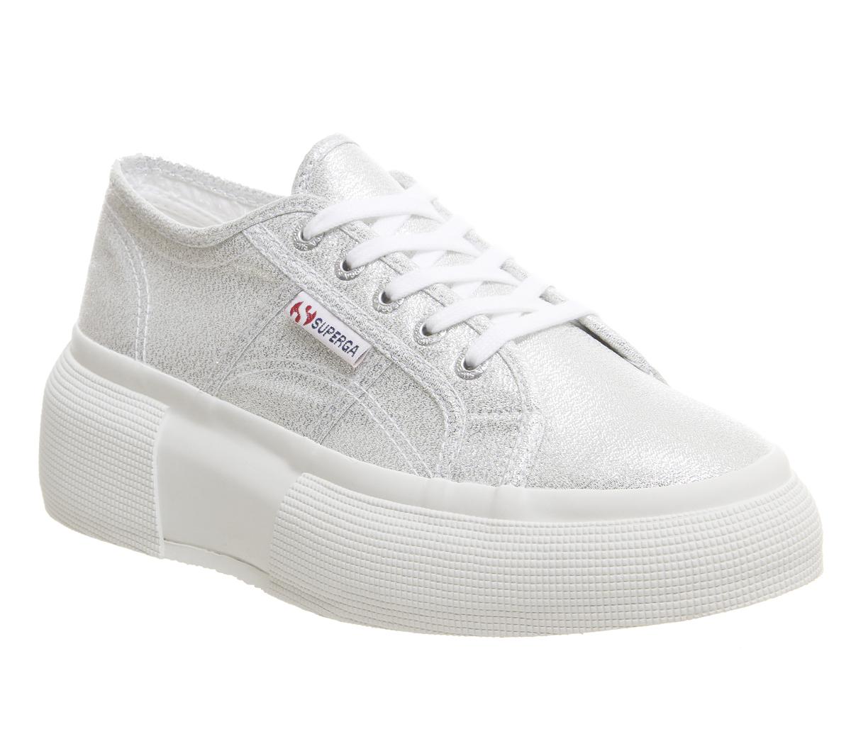 Superga 2287 Trainers Grey Silver - Hers trainers
