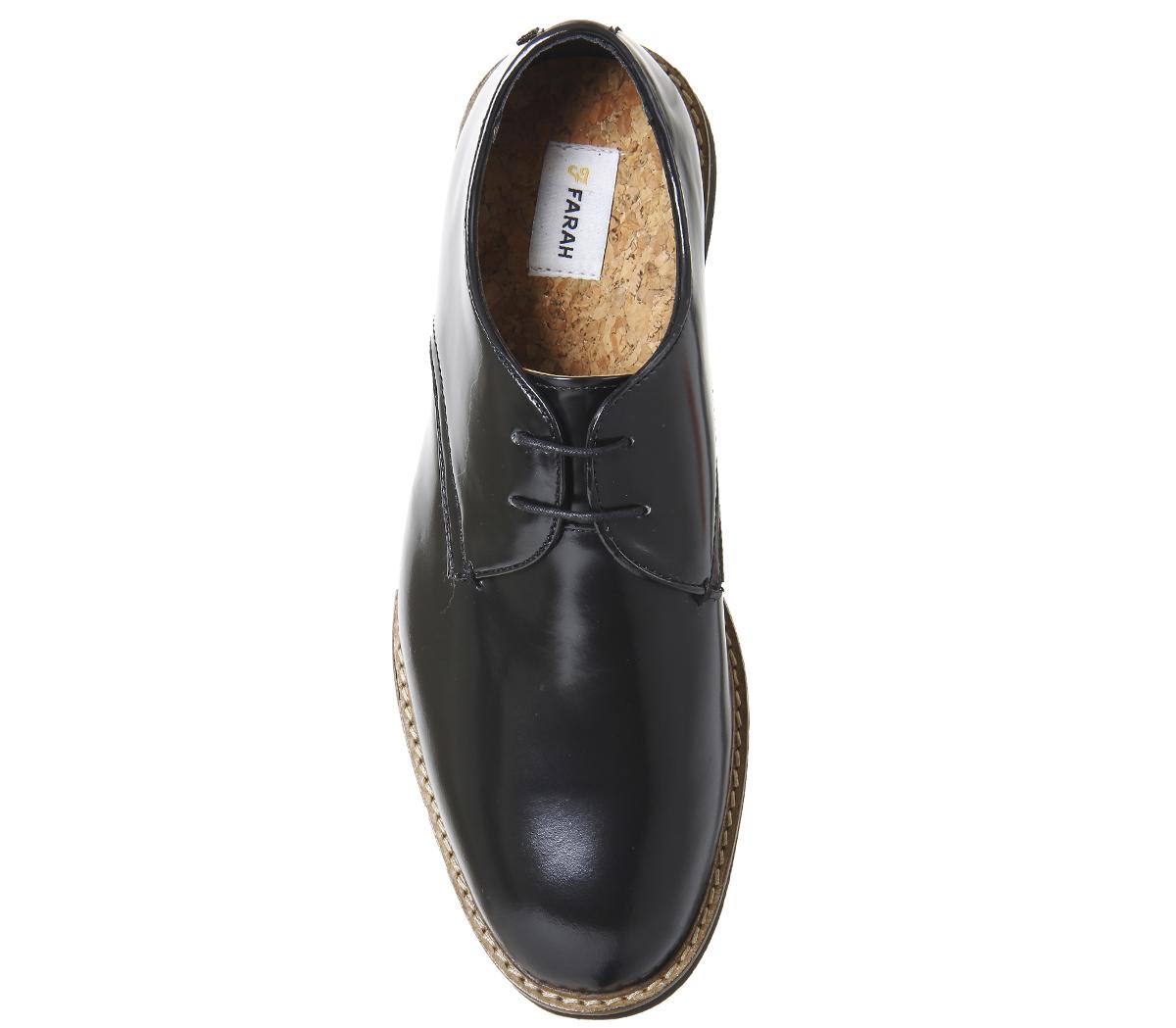 Farah Saint Lace Up Black Hi Shine Men’s Smart Shoes