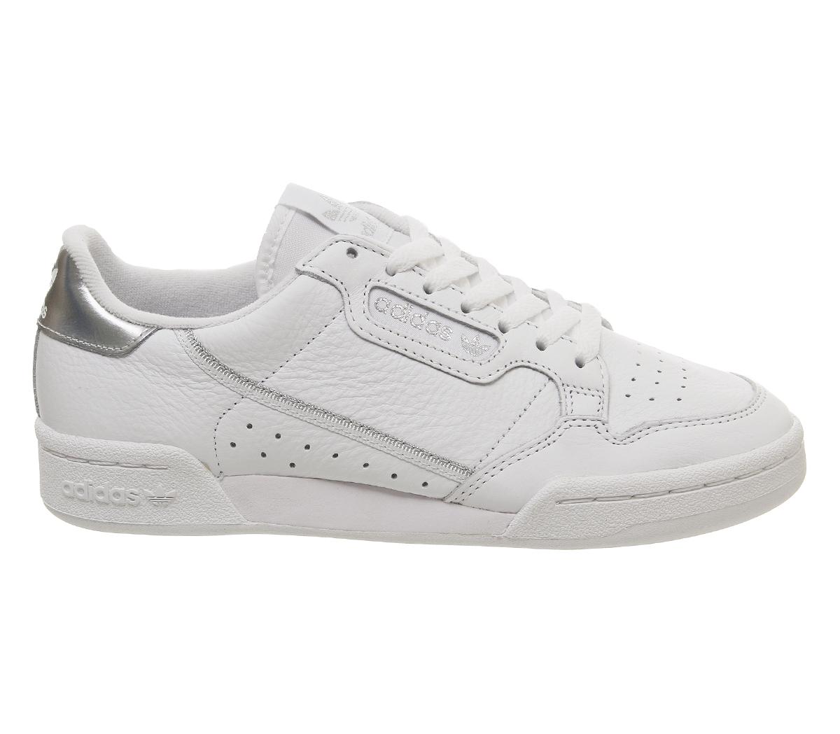 adidas originals continental 80 trainers in white snakeskin with gum sole