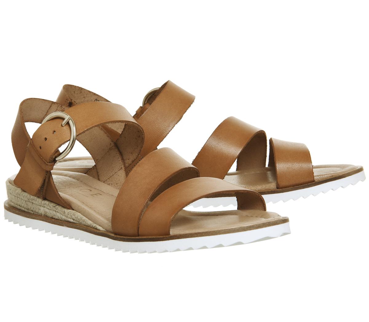  Office  Saltlake Ankle Strap Sandals  Tan Leather Sandals 