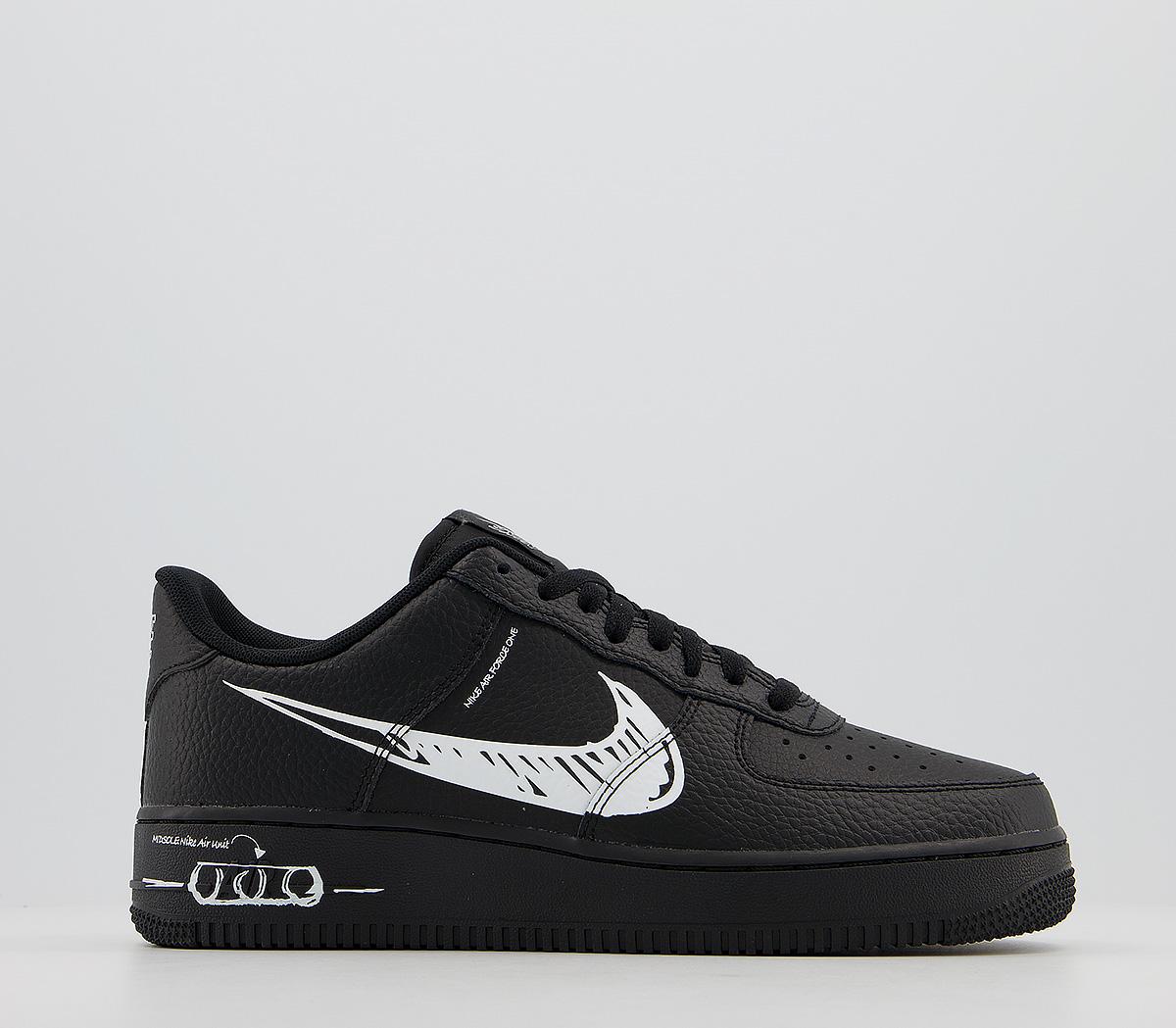 Nike Air Force 1 Utility Black White Scribble - His trainers