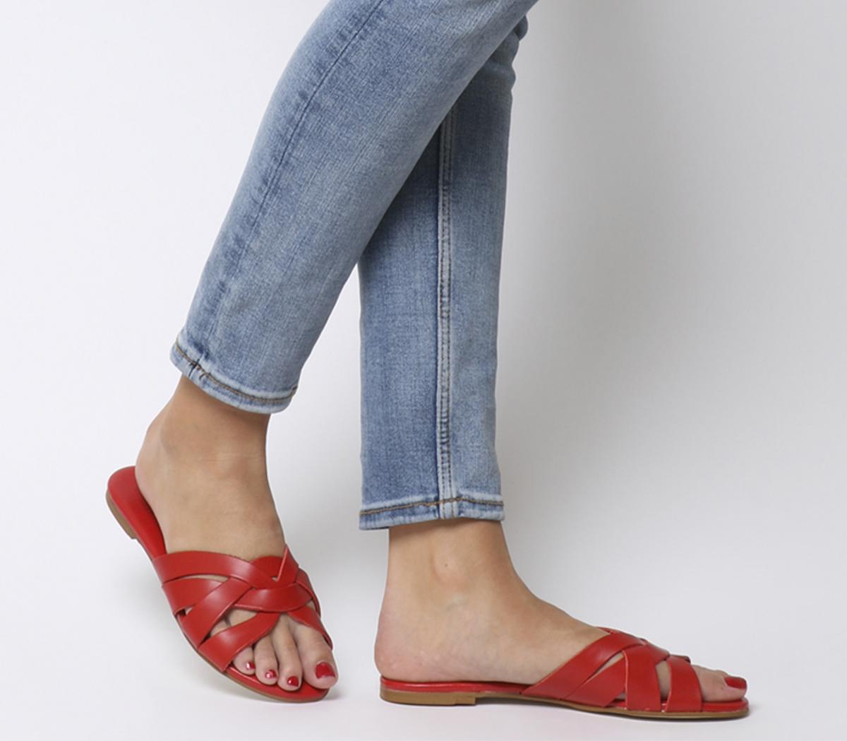 red mule sandals