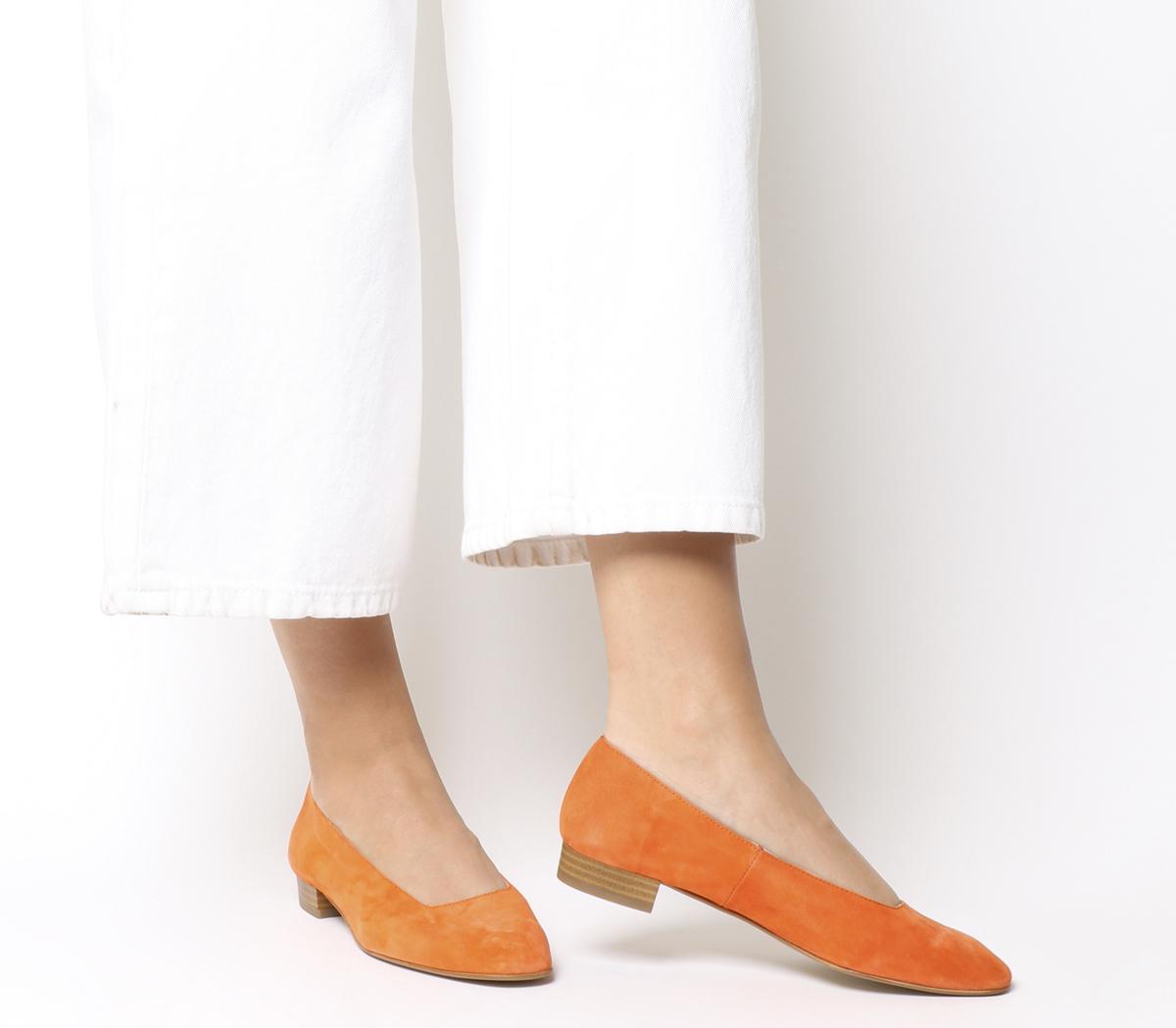 orange ballet flats
