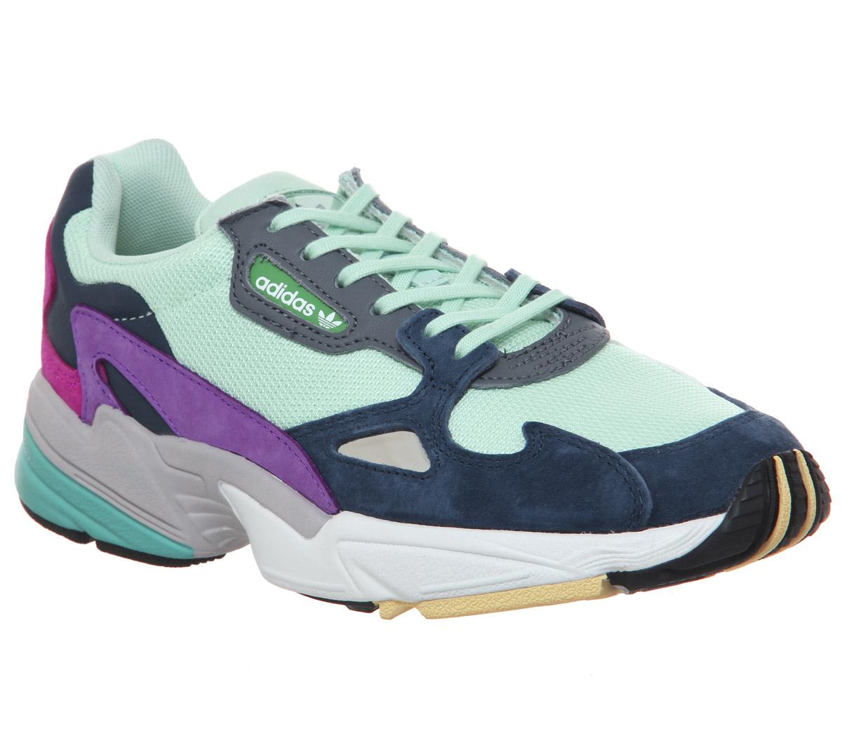 adidas Falcon Trainers Clear Mint Collegiate Navy - Hers trainers