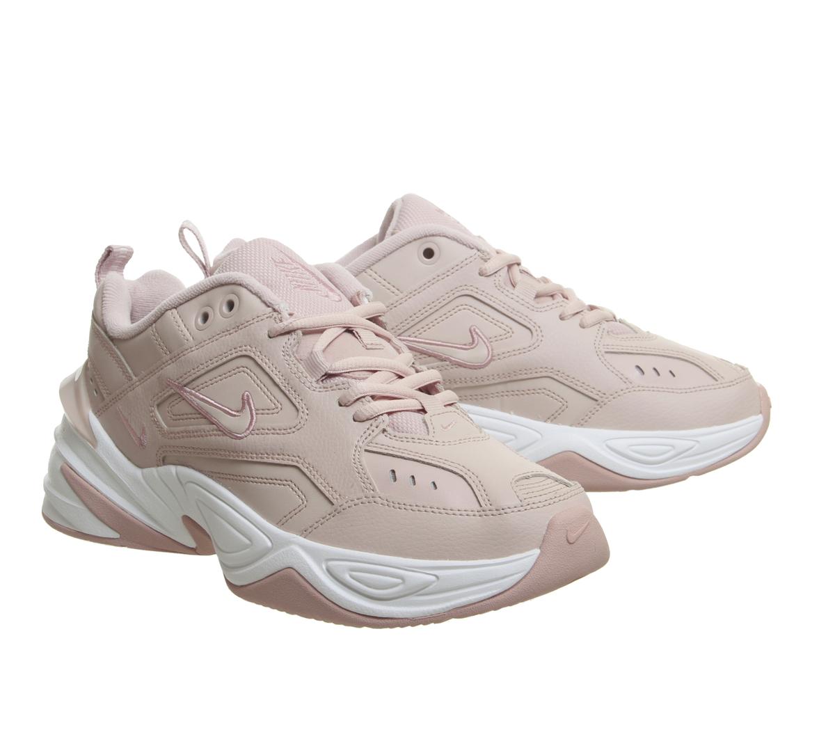 white and beige nike m2k tekno