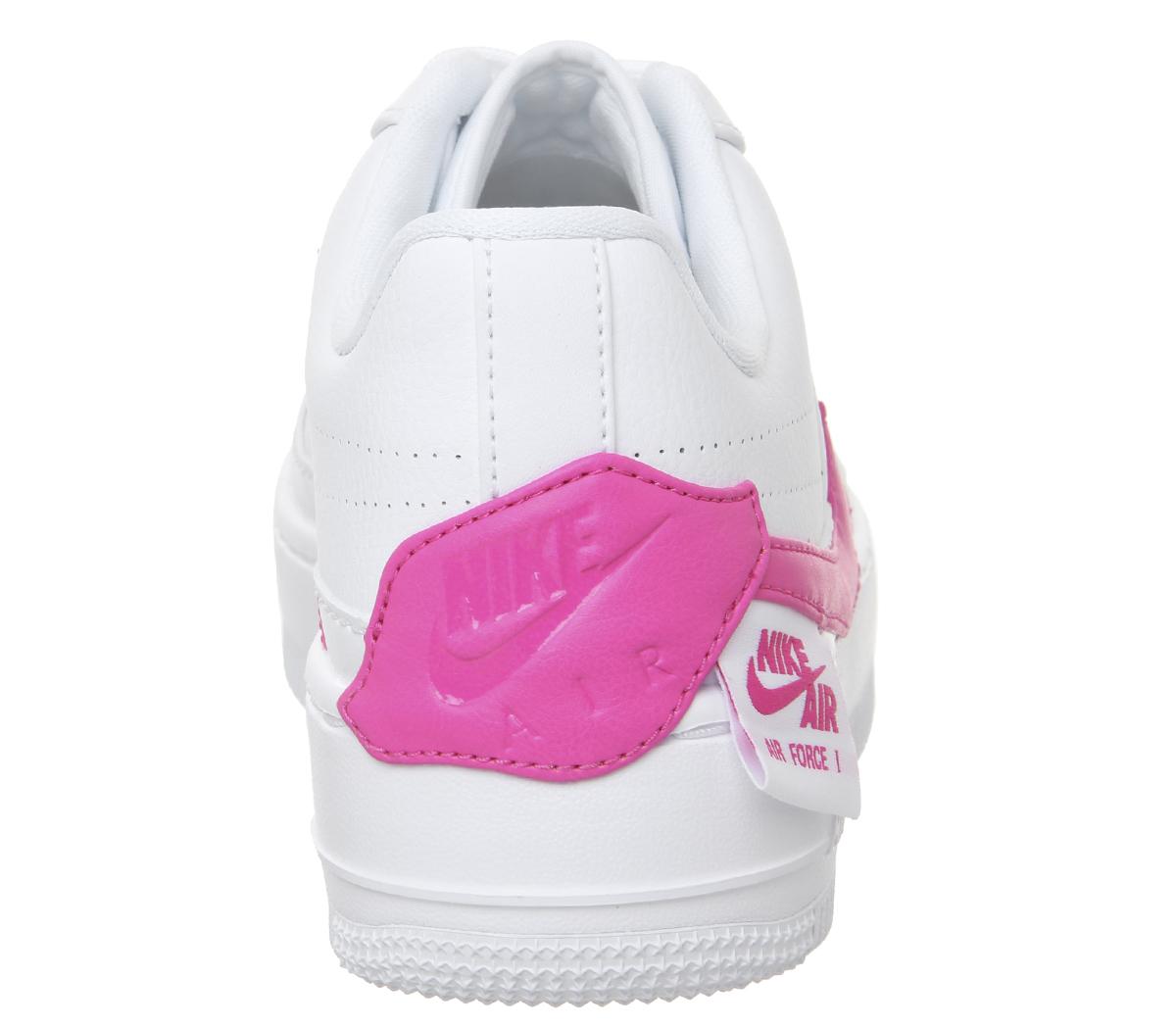 Nike Air Force 1 Jester Trainers White Laser Fuchsia - Hers trainers