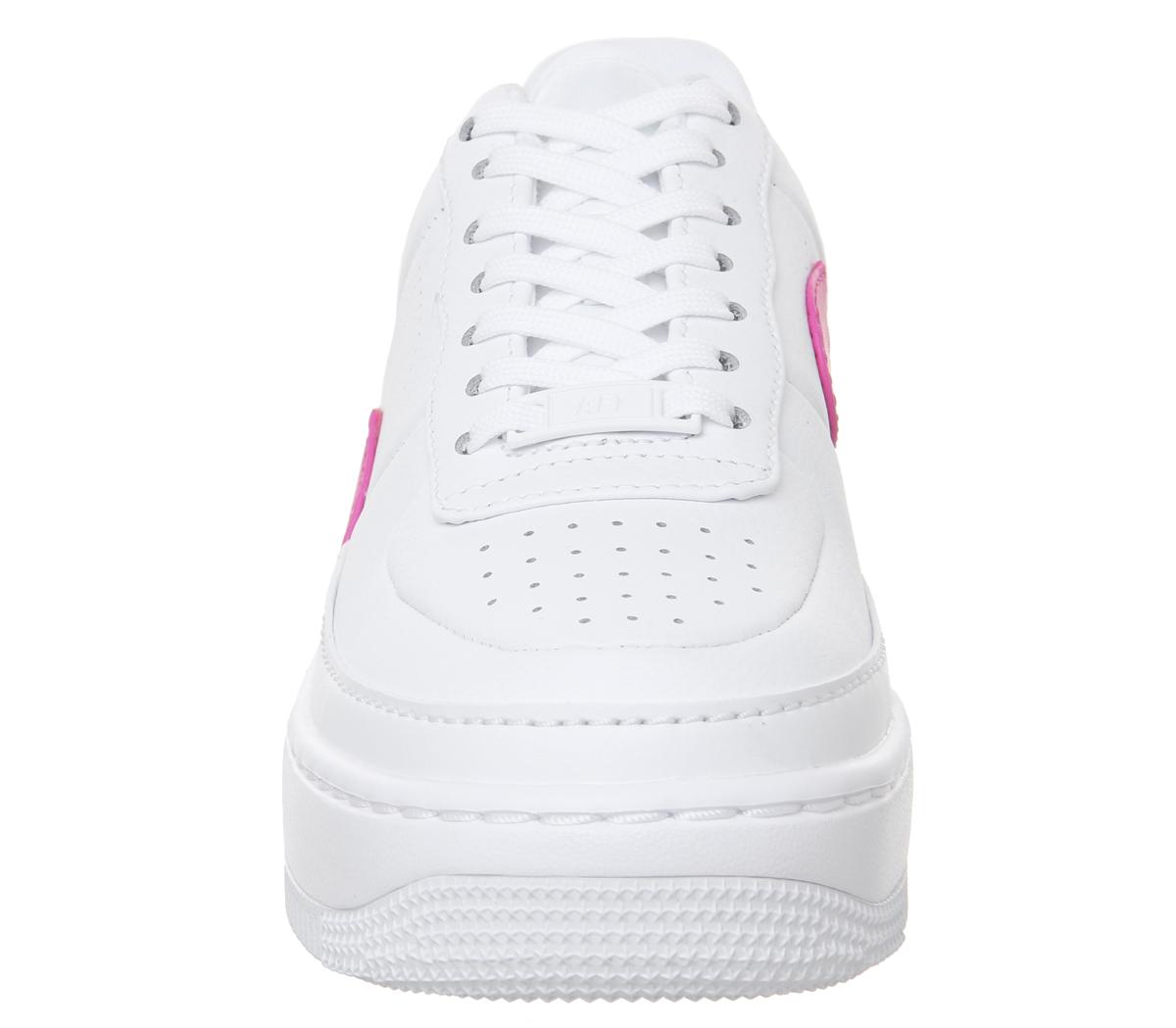 Nike Air Force 1 Jester Trainers White Laser Fuchsia - Hers trainers