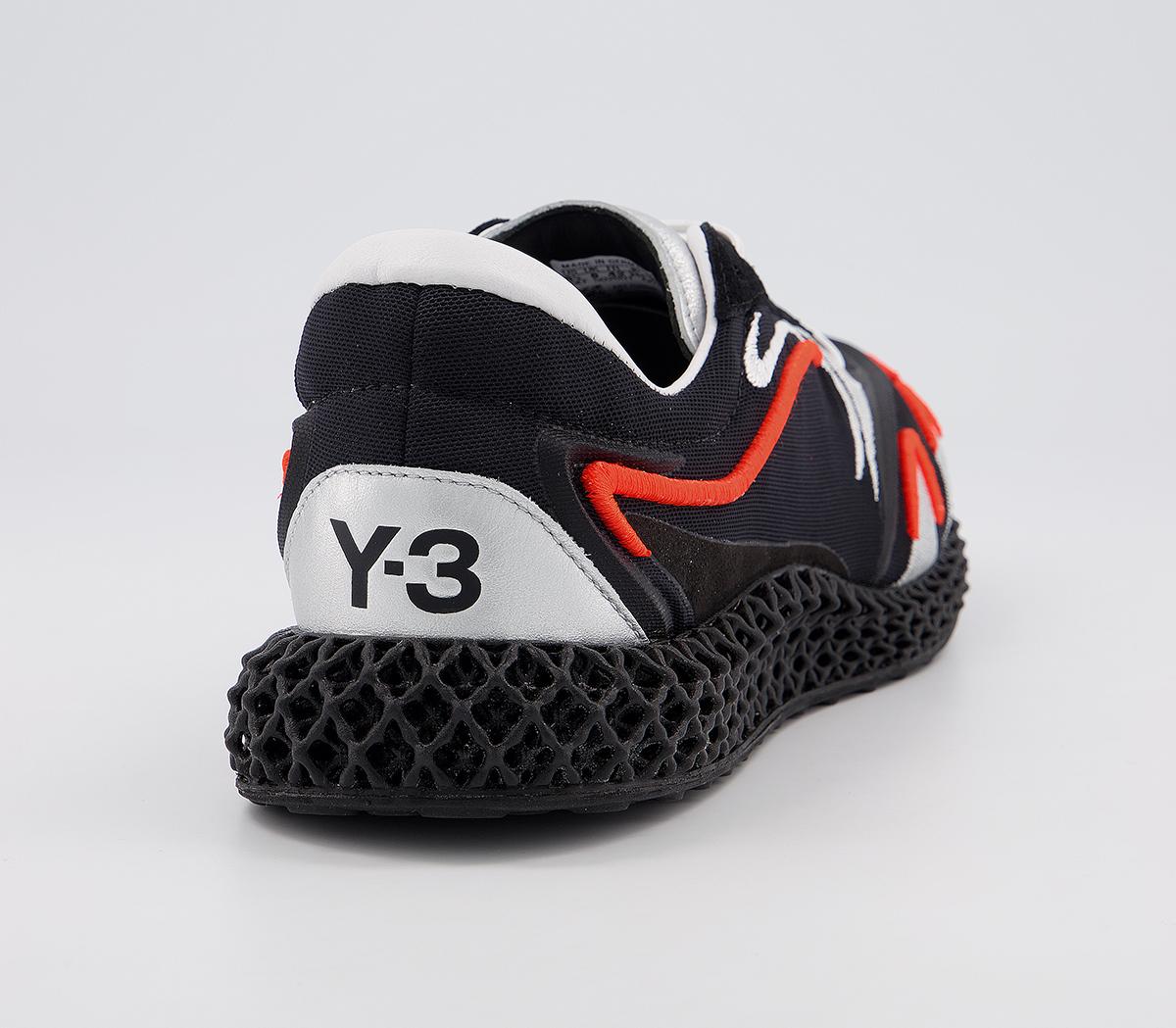 adidas Y3 Y3 Runner 4d Trainers Black Solar Orange Silver Met - His trainers