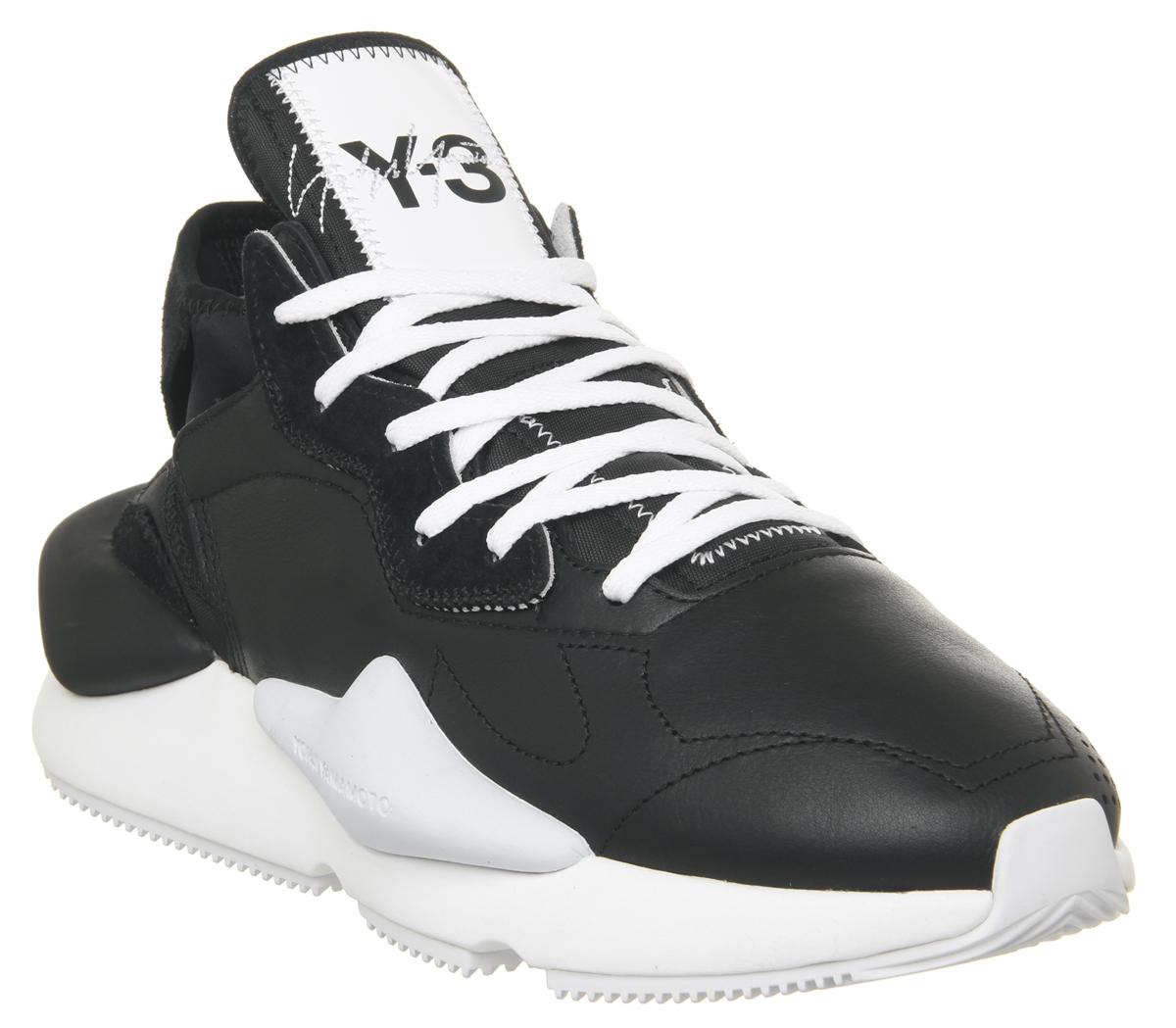 adidas Y3 Y-3 Kawa Trainers Black White Leather - Unisex Sports