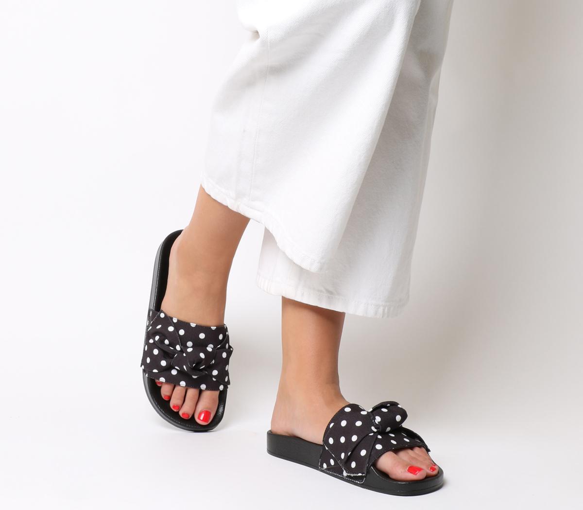 polka dot bow sandals