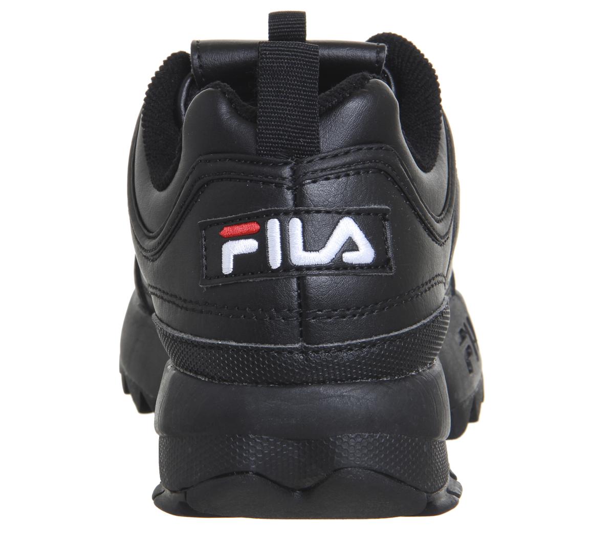 fila disruptor ii trainers black mono