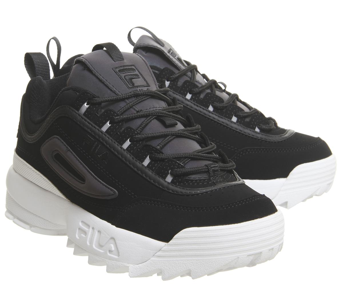 fila disruptor ii black pink shadow white